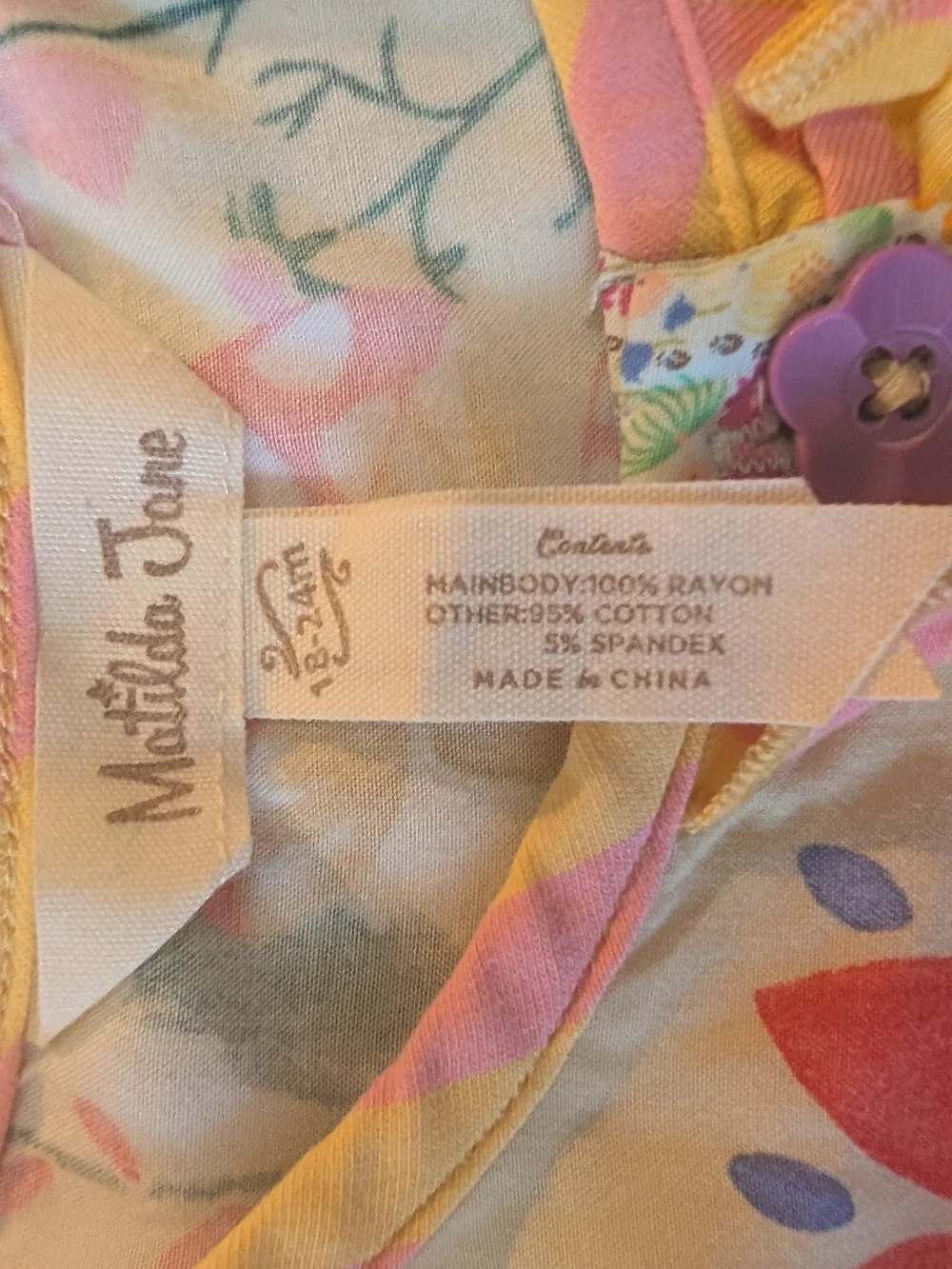 Matilda Jane Girls Floral Yellow & Pink Ruffle Matching Set